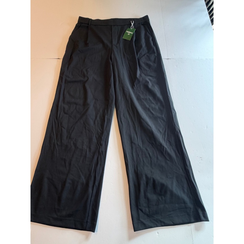 Halara Black Wide Leg Trousers Pleated High Waisted Dress Pants Women Size XL